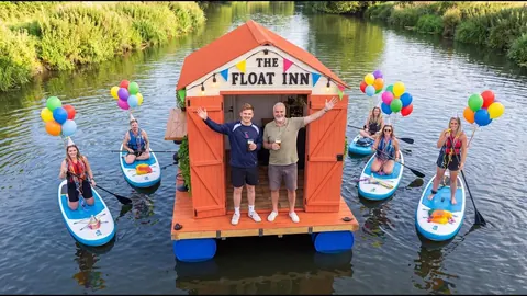 The Float Inn on the riverbank, from JUBEL's TikTok.