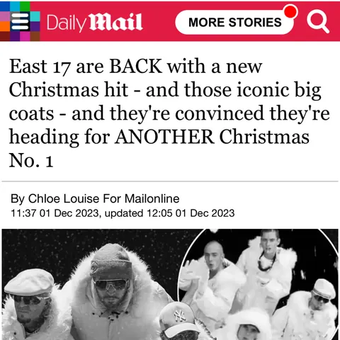 MailOnline: East 17 are back with a new Christmas hit